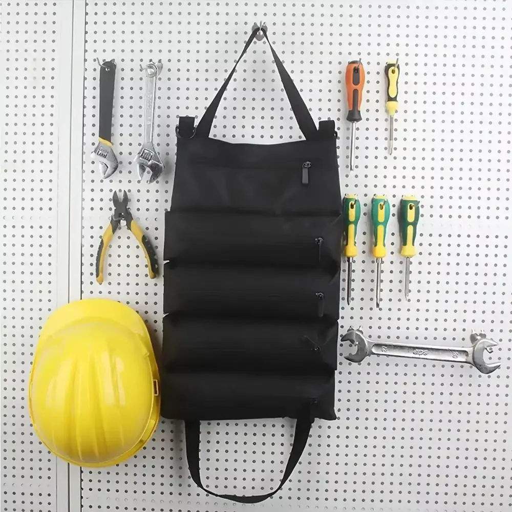 Multi-pocket Folding Reel Rolling Tool Bag Separate Storage Handbag Multi-function Tool Box Oxford Cloth Portable