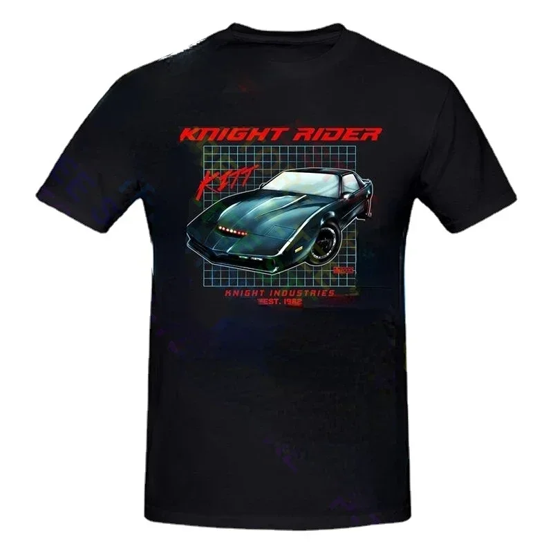 2024 summer funny style Knight 1982 Kaus Mobil David Rider Bowhoff Knight Industry Kitt Firebir cool T Shirt for Men cotton