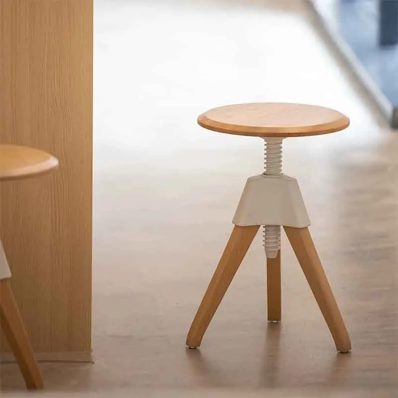 

Modern Furniture Solid Wood Dining Stools Rotating Lifting Bar Chair Telescopic Round Stool Office Chair Leisure Seat Footstool