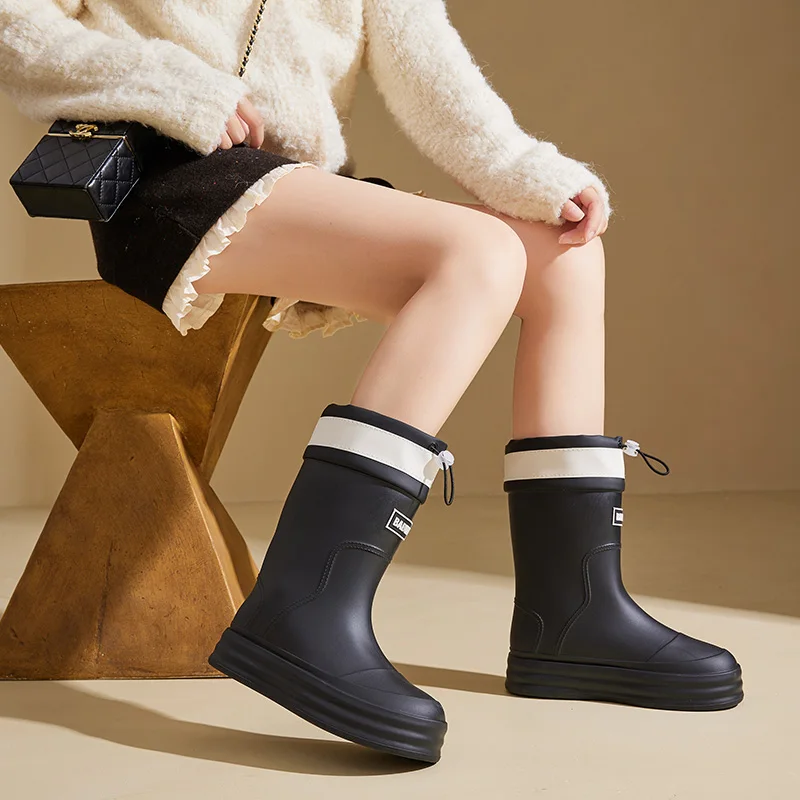 

2024, новые нескользящие резиновые сапоги до середины икры Eva для женщин, модная верхняя одежда, красивая верхняя одежда для взрослых, детей и студентов