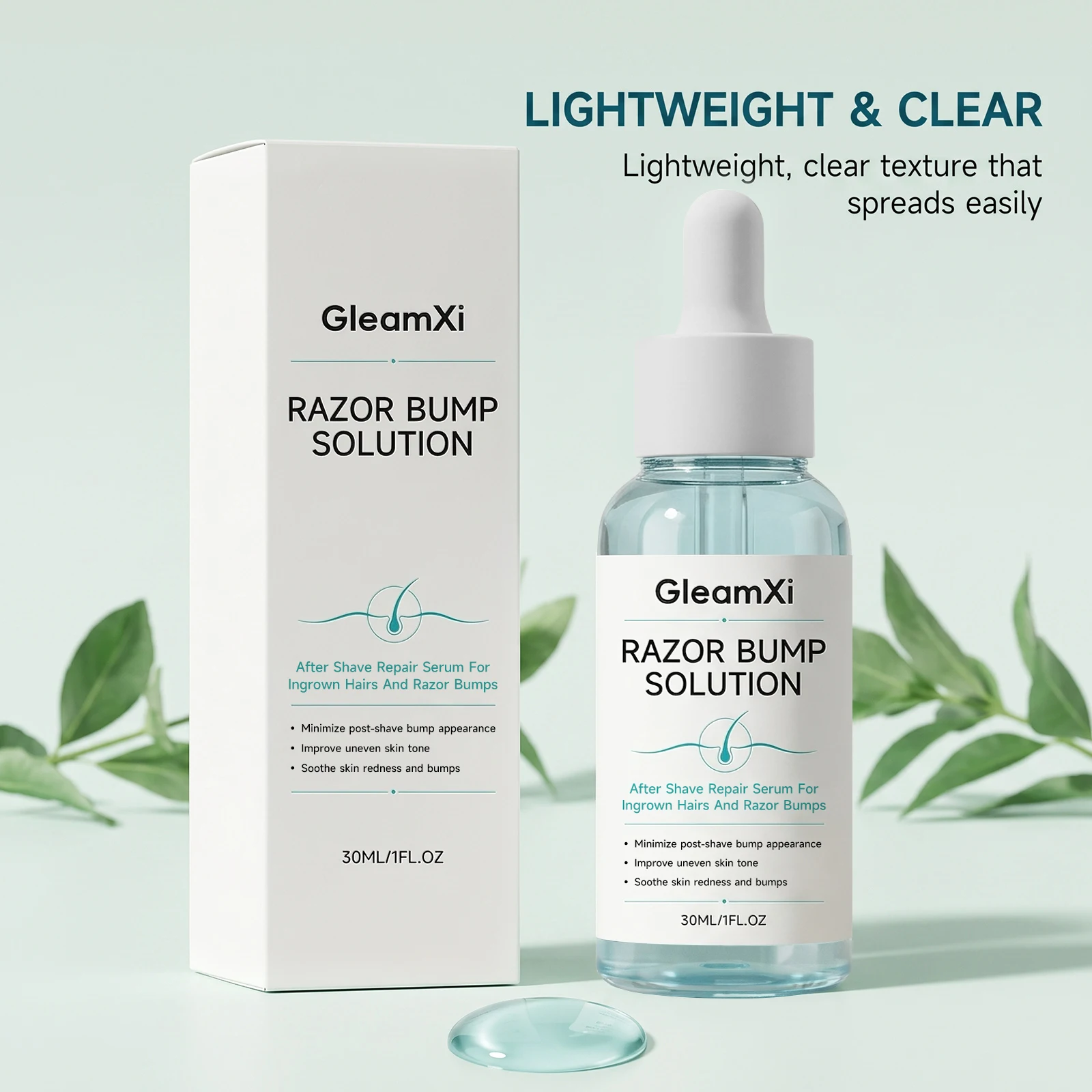 Post-shave moisturizing essence with a lightweight, gentle texture for after-shave skin care. Apply thinly for non-sticky result