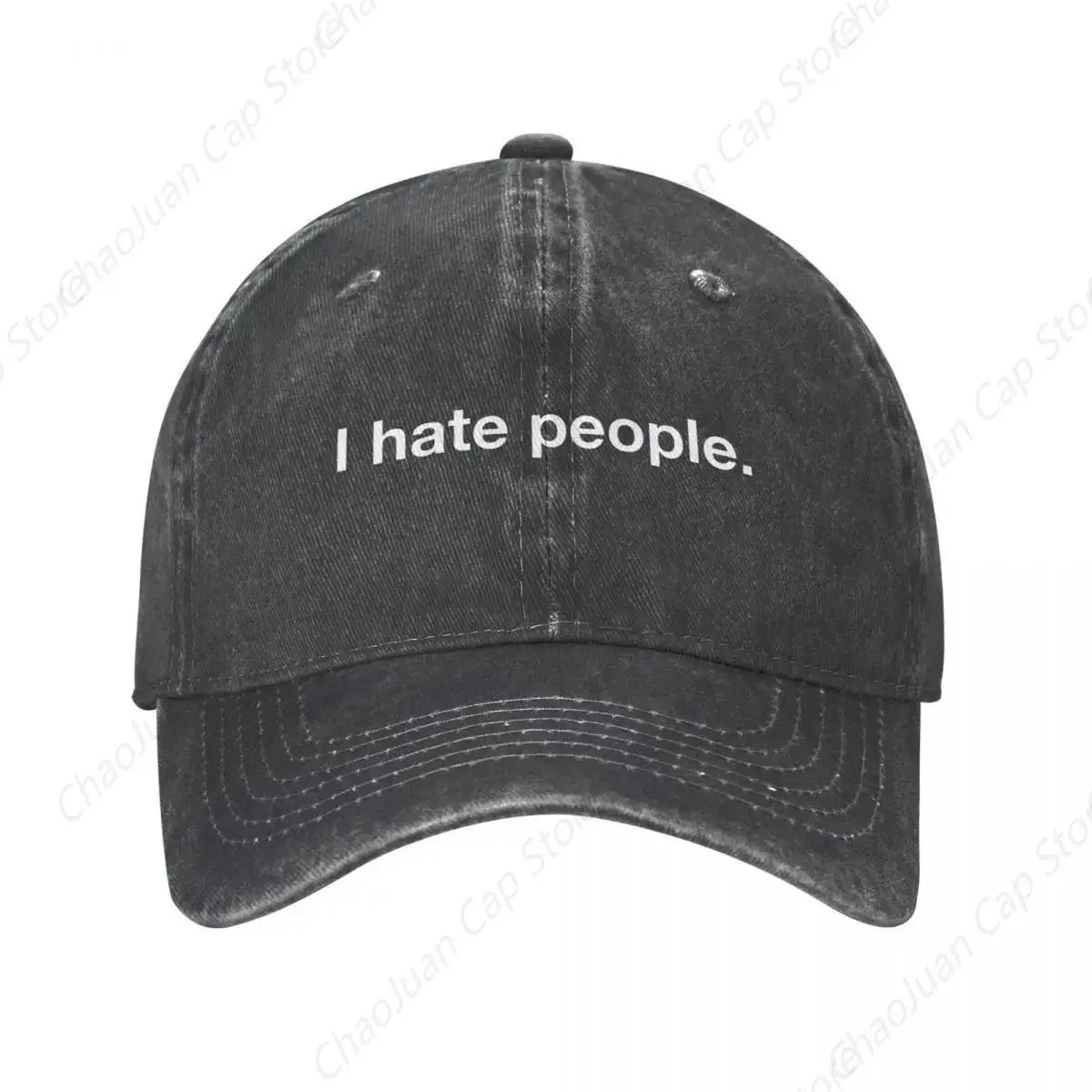 Vintage Cotton I Hate People Baseball Cap For Boy Girl Snapback Sun Hats Sarcastic Solitary Autism Anxious Anxiety Shy Cap Hats