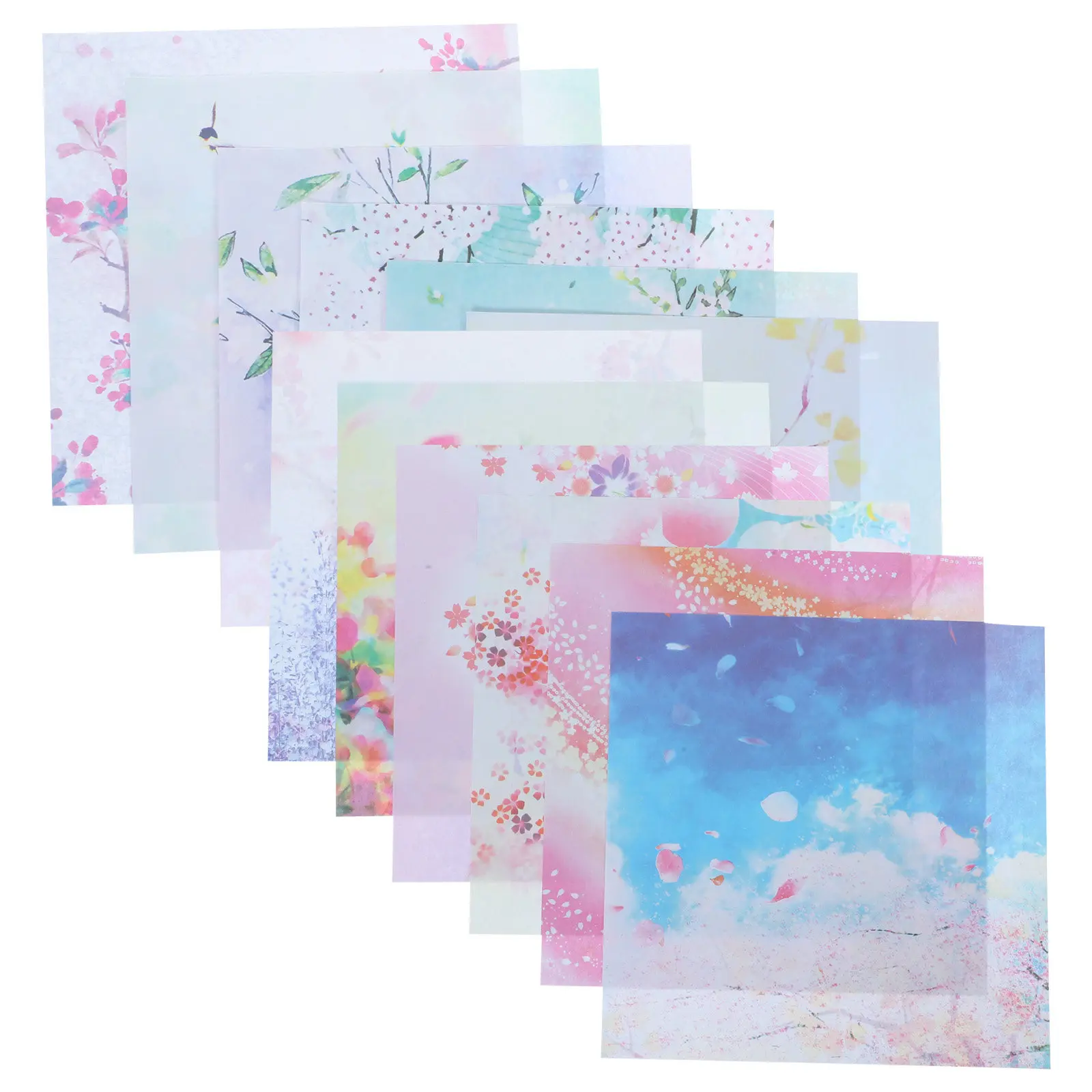 

50 Sheets Sided Paper Bulk DIY Supplies Square Thicken Folding Craft Material Paper Projects