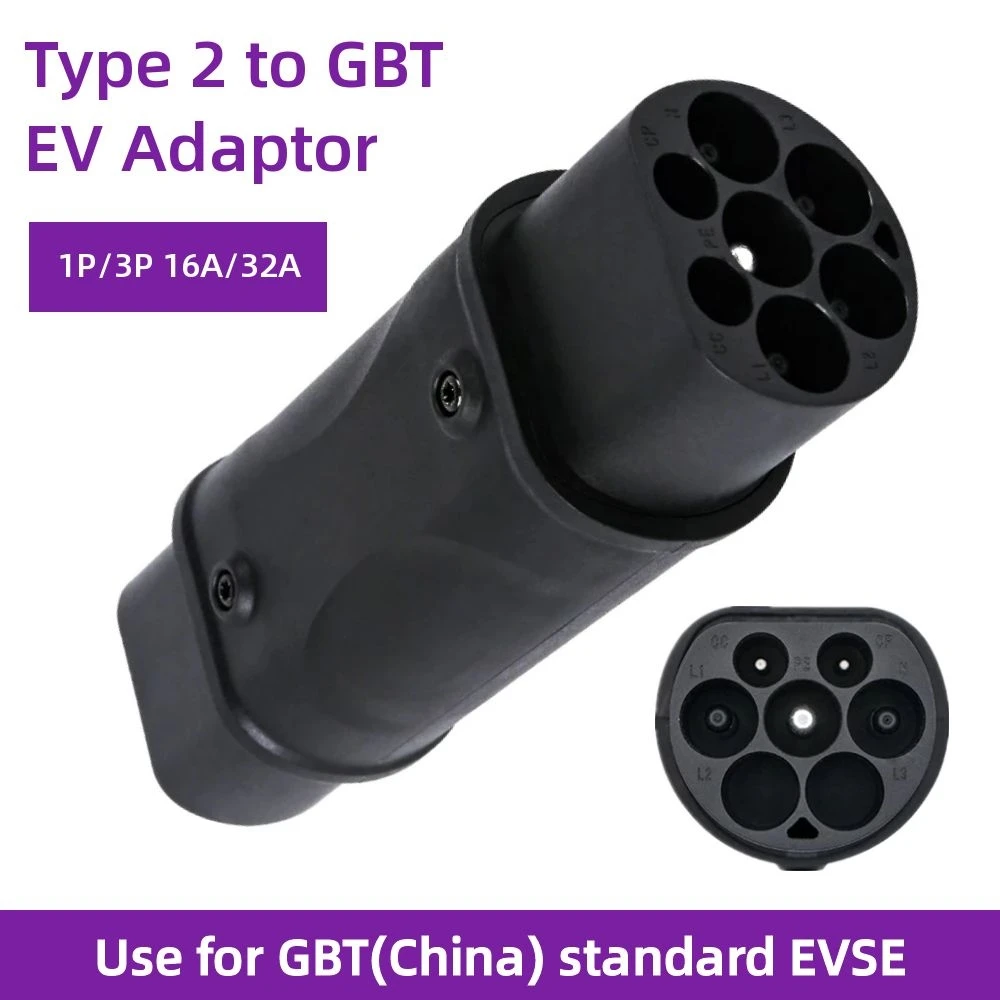 

Type 2 to GB/T 32A 22KW 3Phase GBT EV Car Adapter Type2 IEC 62196 EVSE Charging Station Adaptor For Chinese VW ID4 NIO BYD BJEV