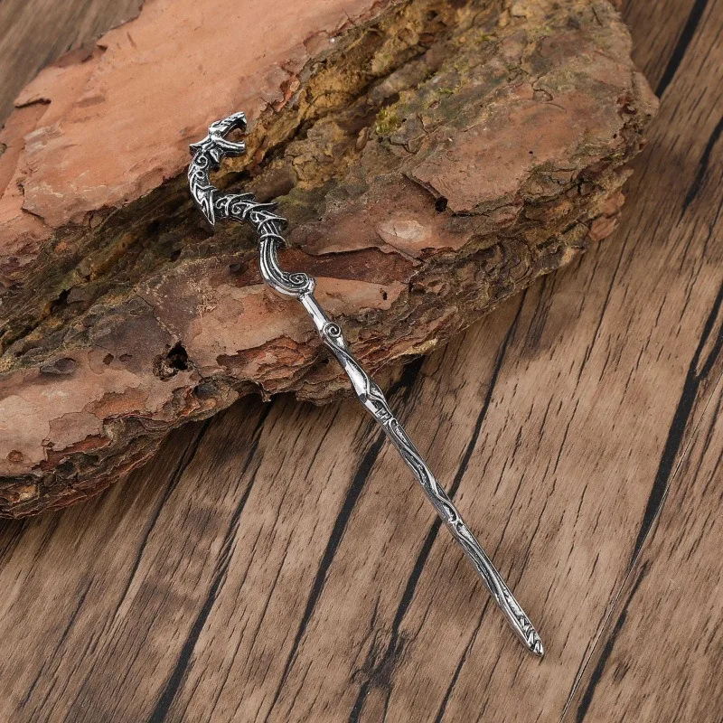 Vintage Wikinger Drache Haarstab Damen Kreative nordische Haarnadel Mittelalterliche Hexe Kopfbedeckung Haarschmuck Haarnadel