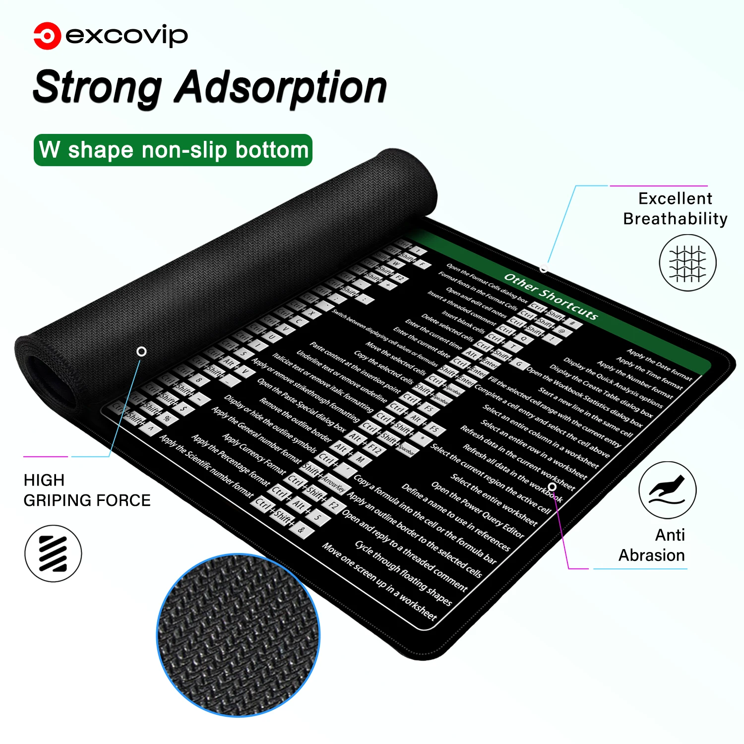 Large Excel Shortcuts Mouse Pad 3