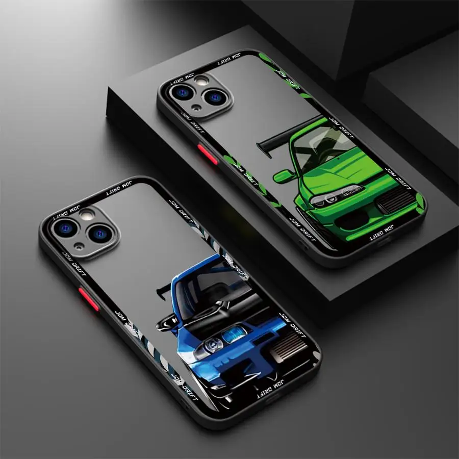 Soft Cover Case for iPhone 7 8 XS Max 15 16 17 14Plus 12 13 11 Pro Max 13 Mini Japanese Drift Car