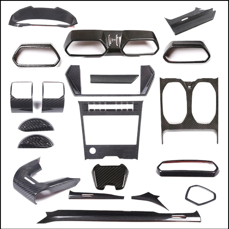 Dry Carbon Fiber Interior Center Console Trim Set For Lamborghini URUS 2018-2023 Interior Accessories