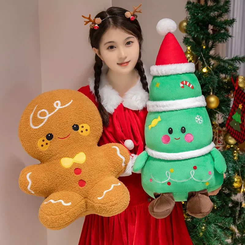 Mignon père noël et Elk bonhomme de neige bonhomme de neige pain d'épice jouets en peluche poupée animale en peluche cadeaux de noël pour enfants enfants décoration de la maison