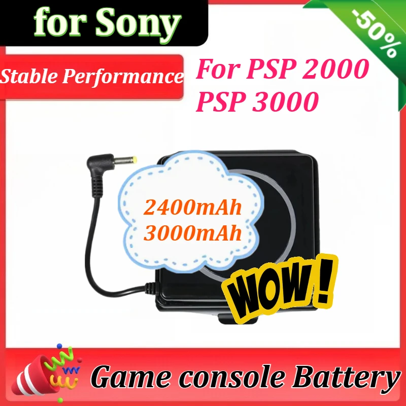 

3.7V 2400mAh 3000mAh for Sony PSP 2000 PSP 3000 Game Console Backup Large Capacity Battery Product Dimensions: 81*73*30.2mm