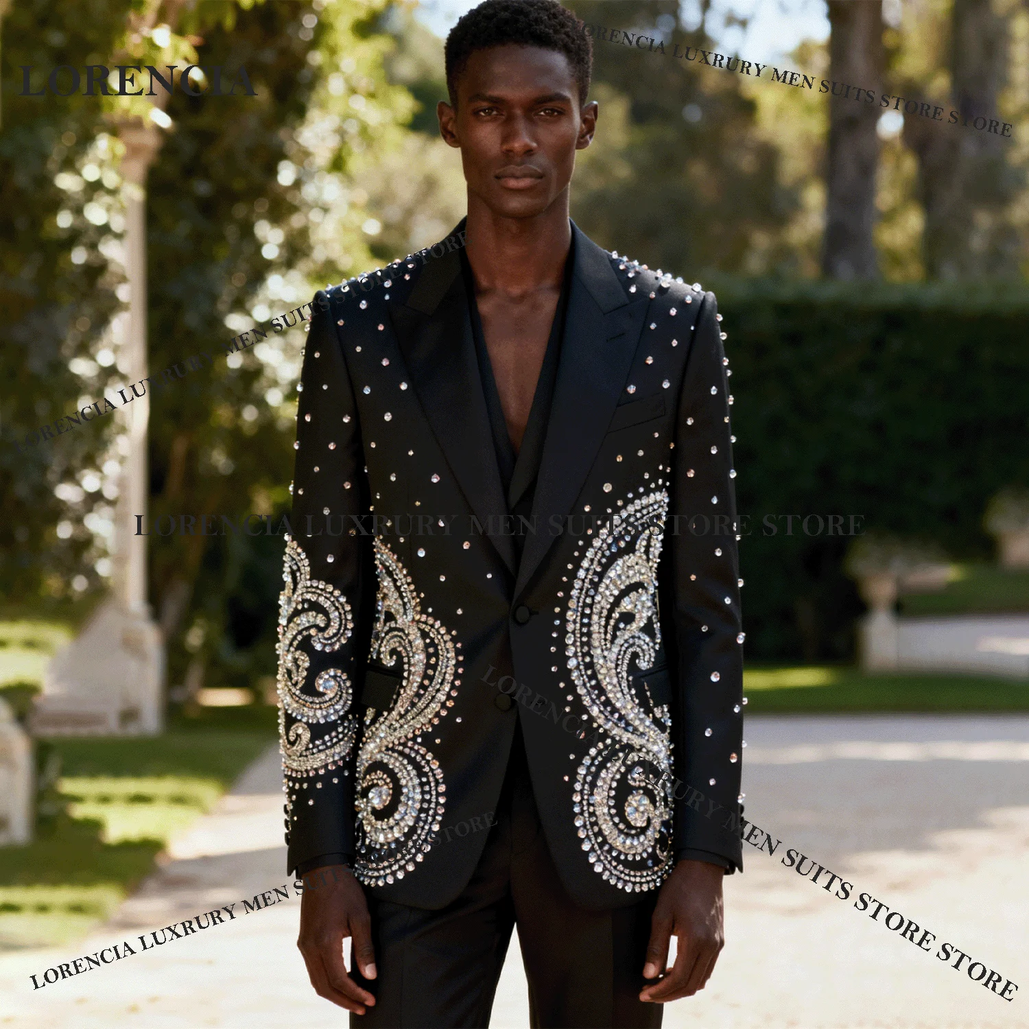 

Красивый ромбовидный дизайн, блестящие мужские костюмы по индивидуальному заказу, элегантные свадебные смокинги, тонкие Ropa hombre, комплекты из 3 предметов, мужские пиджаки для жениха