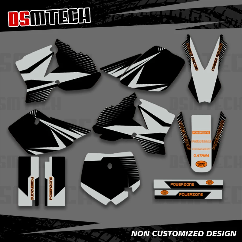 

DSMTECH полная графика наклейки мотоцикл фон индивидуальный номер для KTM SX50 SX 50 2002 2003 2004 2005 2006-2008 001