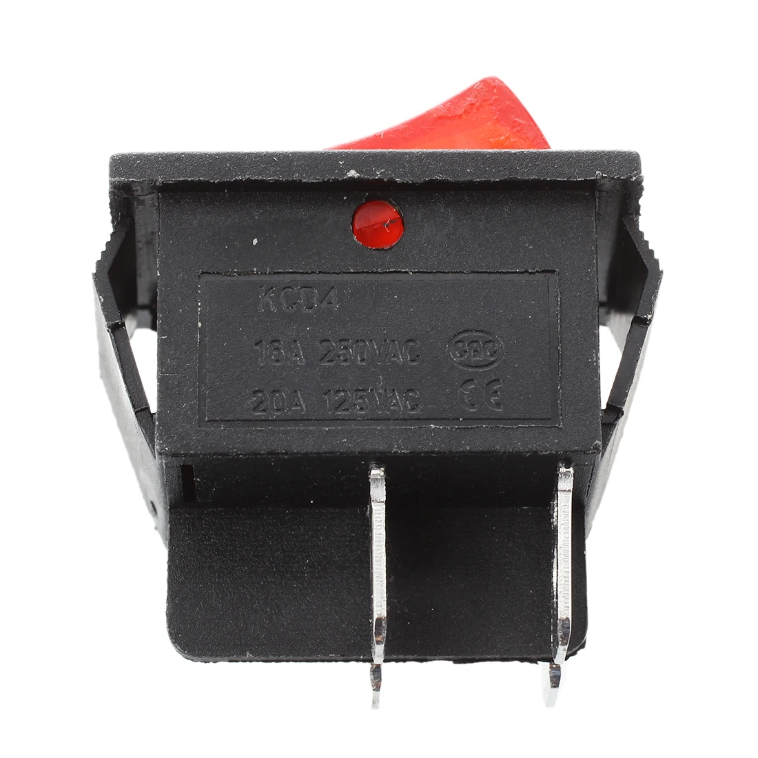 16A/250VAC 20A/125VAC Red Indicator Light 4 Pin ON/OFF DPST Rocker Switch 2 Pcs