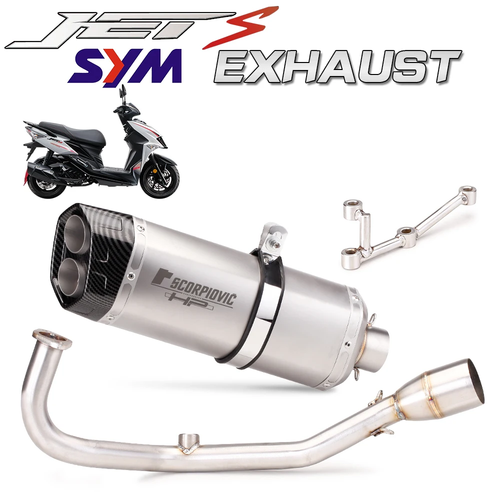 for-sym-jets-125-motorcycle-r11-exhaust-escape-full-system-muffler-front-mid-pipe