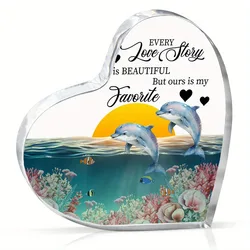 Dolphin Charm - Heartwarming Acrylic Desktop Decor - Premium Birthday & Exchange Gift for Bedroom, Kitchen, Living Room