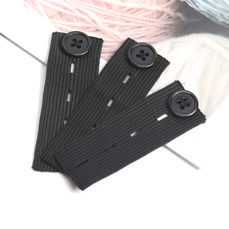 3 Pcs/set Jeans Extension Buckle Elastic Adjustable Waist Button Belt Lengthening for Trousers Pant Waistband Extender Unisex