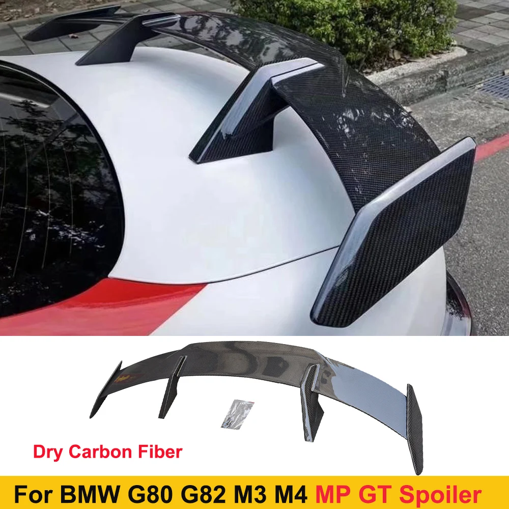 For BMW G80 G82 M3 M4 Dry Carbon Fiber MP GT Wings Spoiler Rear Trunk Tail Wing Auto Tuning