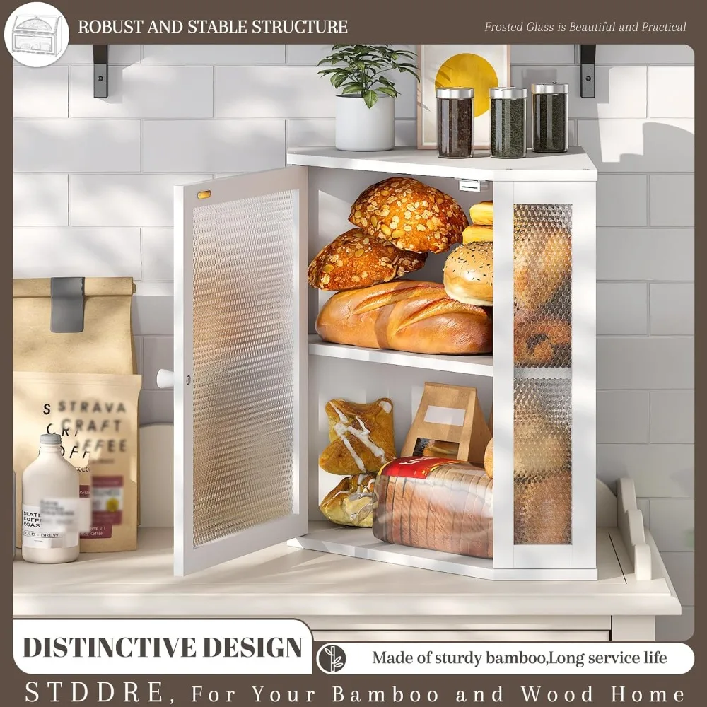 

Угловая хлебница, кухонная столешница, очень большая вместительная хлебница в фермерском доме, угловая столешница для хранения, двухслойный держатель для хлеба