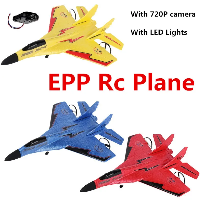 New Remote Control Plane 720p HD Camera EPP  Foam Combat Aircraft Glider With LED Lights Smart Gyroscope RC Plane Kids Gift