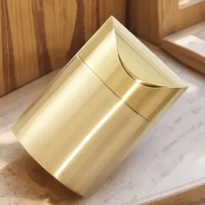 

Stainless Steel Mini Desk Trash Can Golden Modern Design Countertop Garbage Bin for Office Kitchen Car Small Waste Container