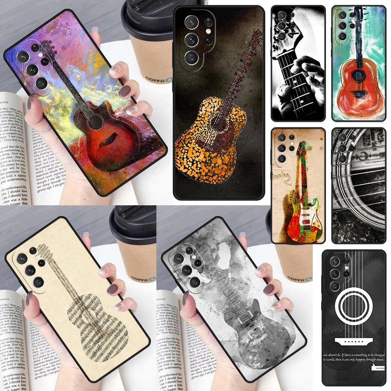 Guitar Instrument Music Phone Case for Samsung Galaxy S26 Ultra S25 S24 S23 S22 S21 S20 Note10 Plus FE Cover Luxury