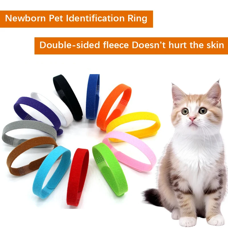 Newborn Cat Dog Distinguishing Identification Ring Both Soft fluffy Sides Doesnt Hurt The Skin Puppy Kitten Neck Marking Strap