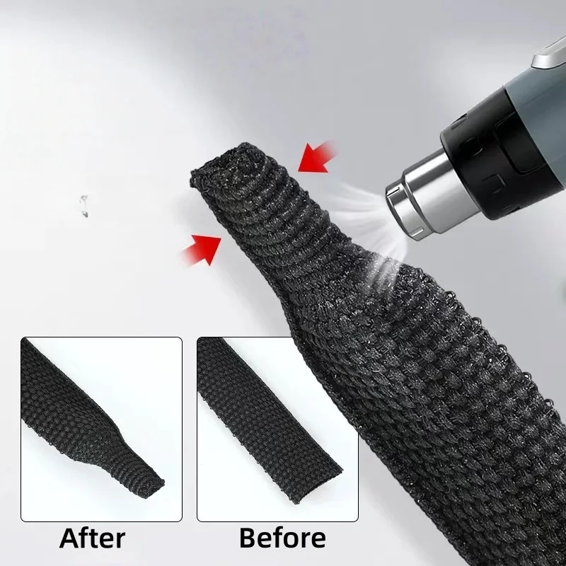 Heat Shrink Braided Cable Sleeve 4~30mm PET Heat Shrink Tube Contraction Insulation Flam Retardant Wire Wrap Sheath Protection