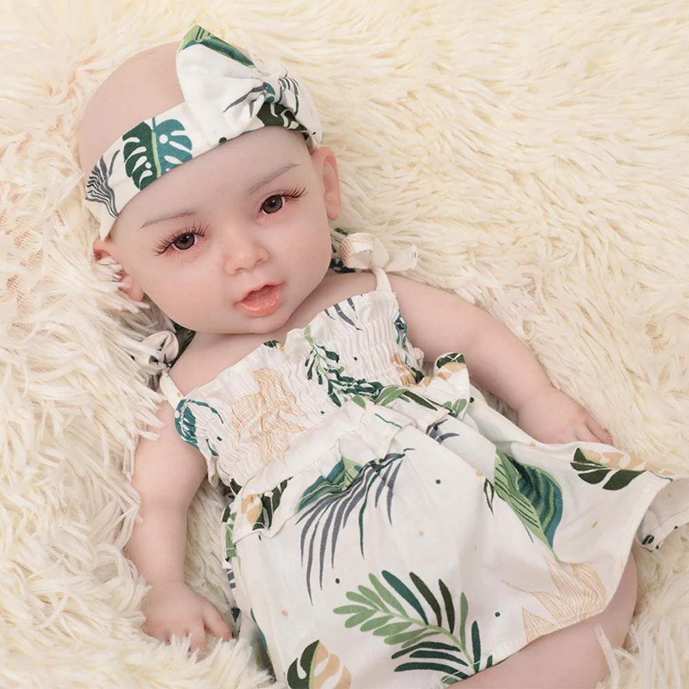 

U-charmmore 14.5inch 1.6kg Full Body Silicone Bebe Reborn Doll Soft Dolls Realistic Girl Baby DIY Blank Toys for Children