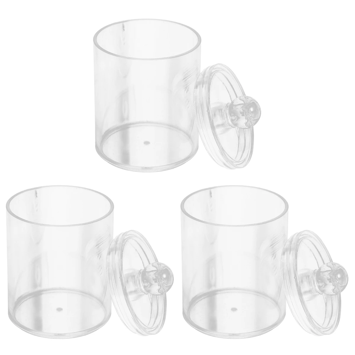 

3pcs Cotton Swab Storage Box Transparent Household Container Travel Space Saving Design Durability Small Accessories