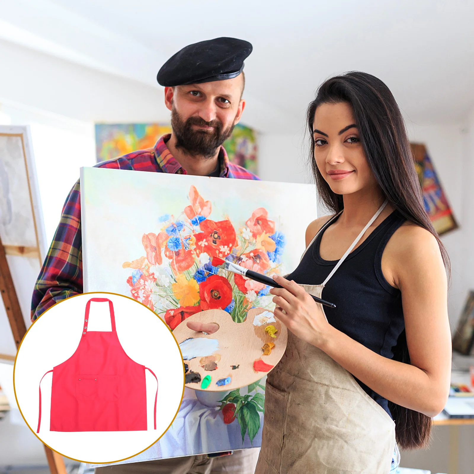 

Waterproof Oil-Proof Apron 68X72Cm Pink Creative Cooking Pinafore Dustproof Kitchen Workwear Machine Washable Unisex Adult