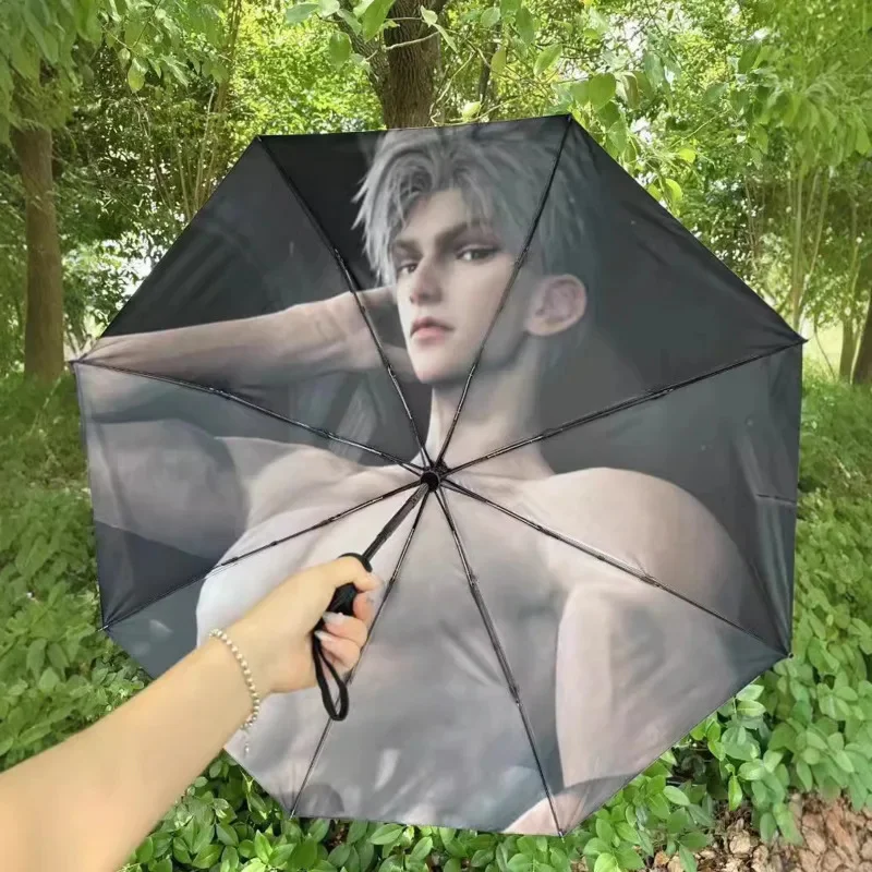 Game Love And Deepspace Sylus Cosplay Anime Fully Automatic Sunscreen Umbrellas Sun Parasol Collapsible Rainshade Sun Rain Gift