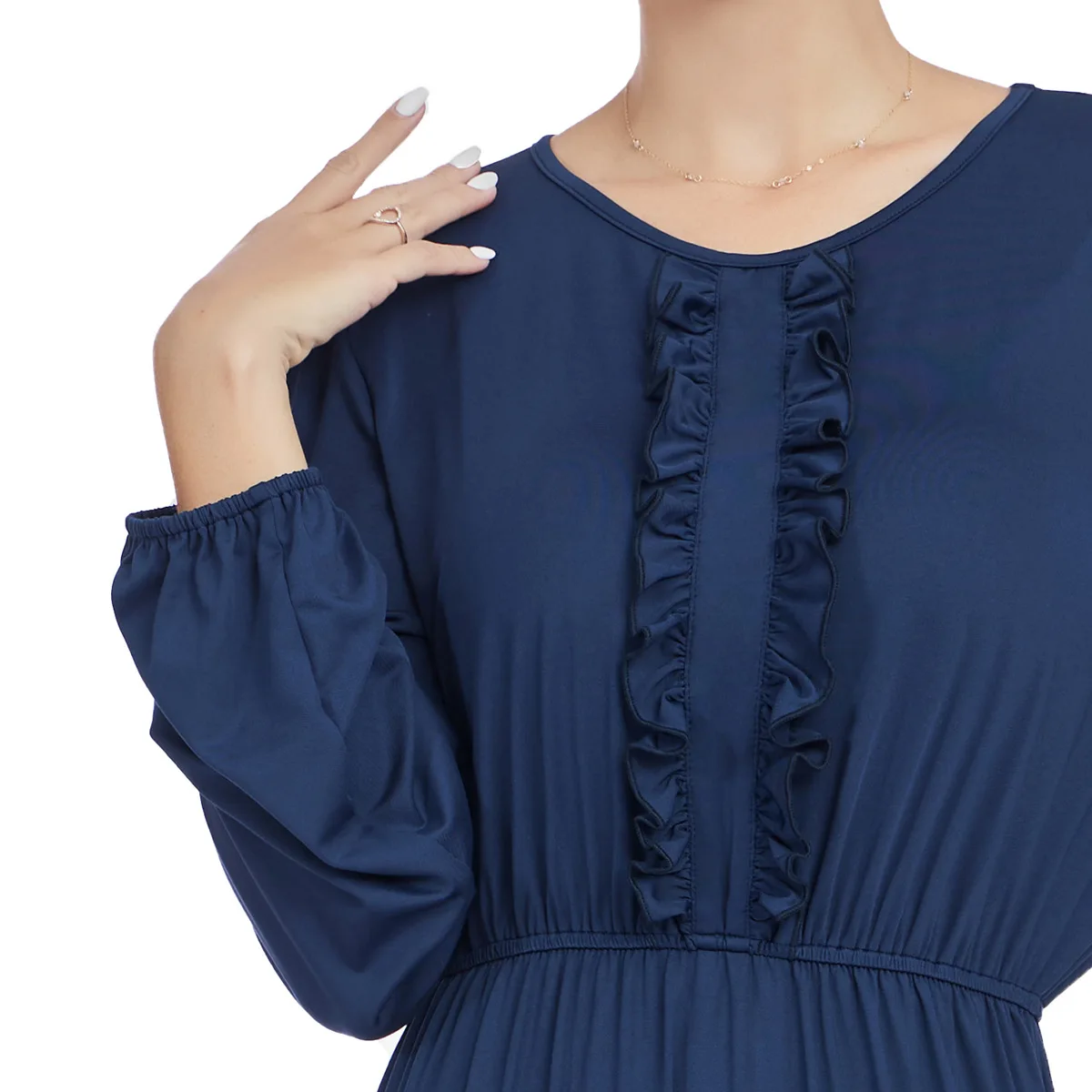 

Eid Modest Dresses for Women Muslim Ruffles Party Dress Ramadan Abaya Dubai Kaftan Islam Clothing Arabic Robe Jalabiya Vestidos