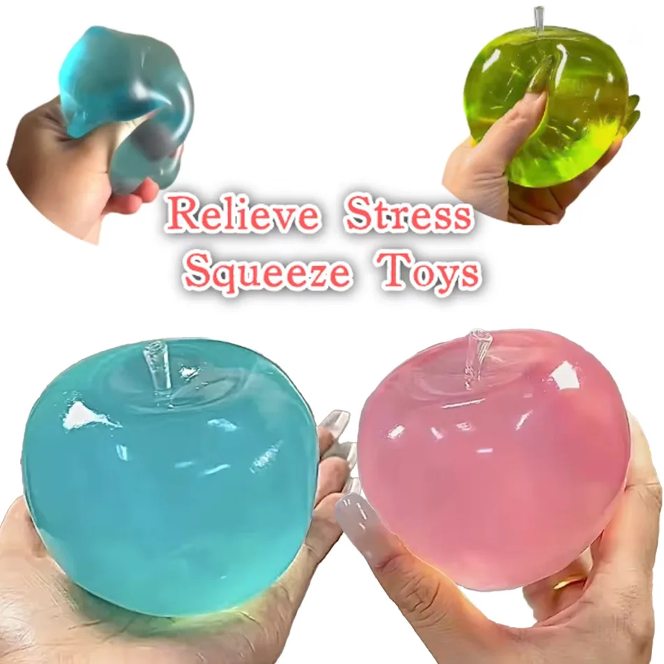 

Squishy Green Apple Stress Ball Soft Fidget Sensory Toy for ADHD Autism Slow Rebound Squeeze Toy for Adults Christmas Gift