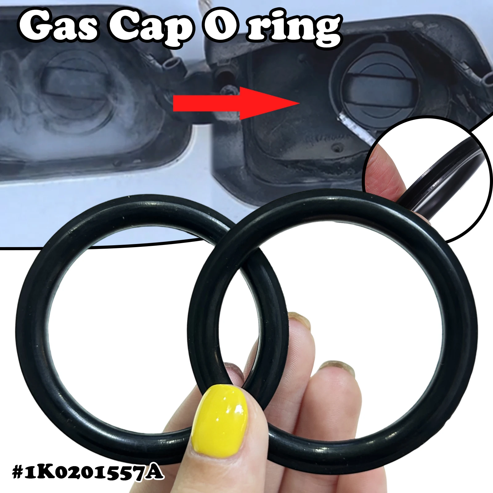 

2pcs Gas Cap Replacement Seal For VW Tiguan Tipo Touareg Touran Up! Fuel Tank Filler Neck Repair V Shape O-ring Car accessories