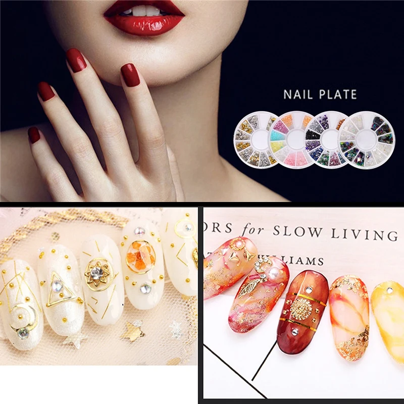 37Pcs/SetNail Art Decor Tool Nail Art Manicure Buffer Strip Art Makeup Brush Nail Art Jewelry Set