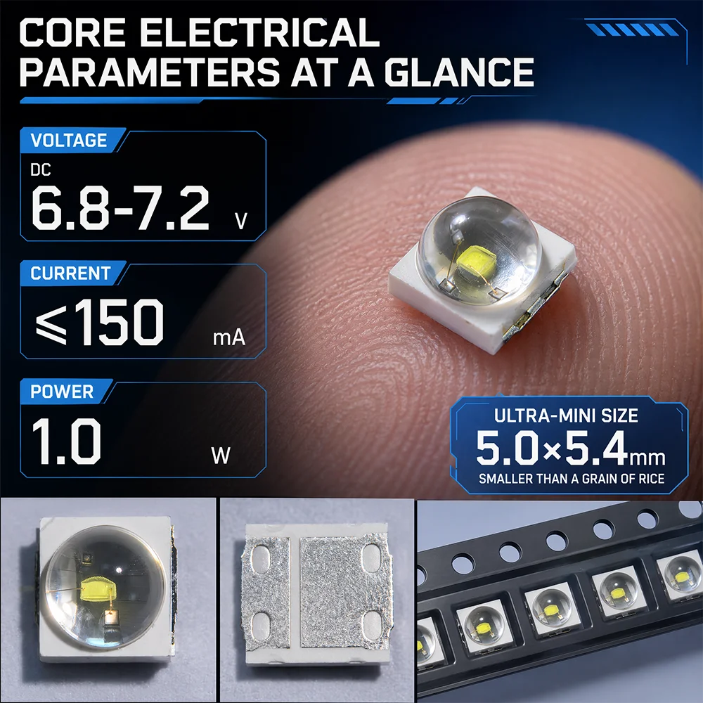 New Material - Quartz Glass Nail Lamp Bead 365nm+395+Blown Fuse 1w 6.8-7.2v For Nail Curing UV Disinfection Machine Maintenance.