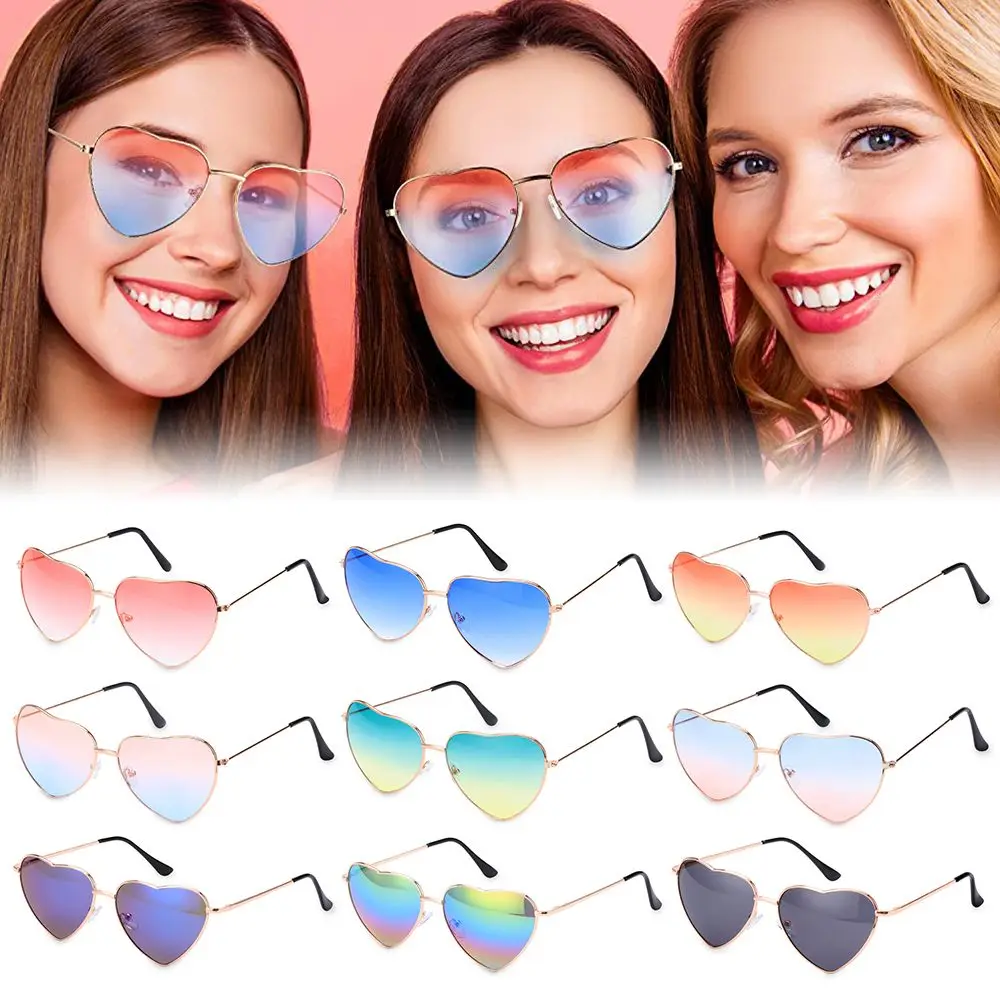 Vintage Herzform Sonnenbrille Frauen Mode Metallrahmen Sonnenbrille Kostüm