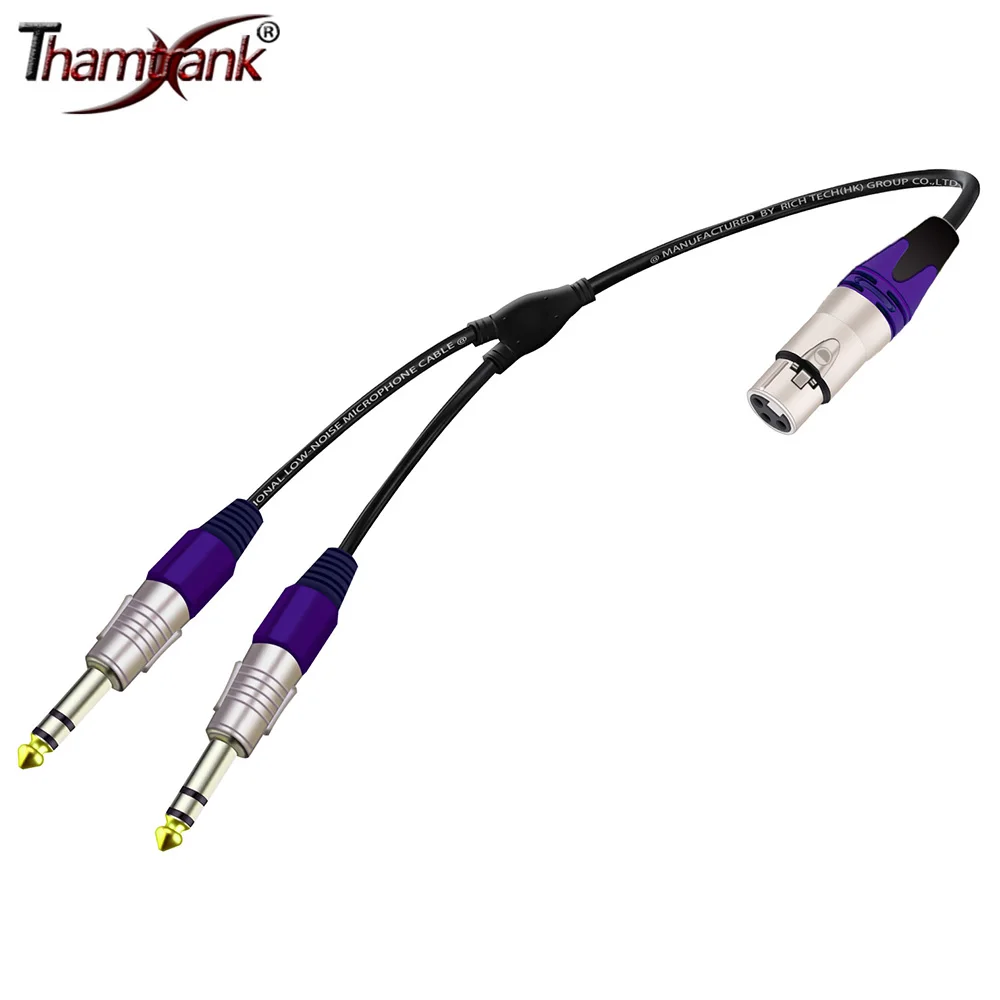 

Y Splitter 3Pins XLR Female to Dual 6.35mm (1/4 inch) TRS Plug MIC Stereo Male Jack Audio Extension Cable Converter Adapter