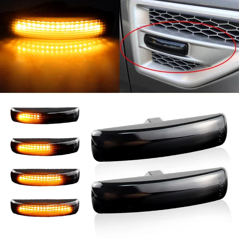 2PCS LED Dynamic Sequential Turn Signal Lights Side Marker Lamp For Land Rover Range Rover Sport Discovery 3 4 Freelander 2