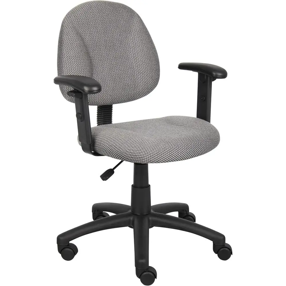 

Oice Products Perect Posture Delux abric Task Chair with Adjustable Arms in Grey