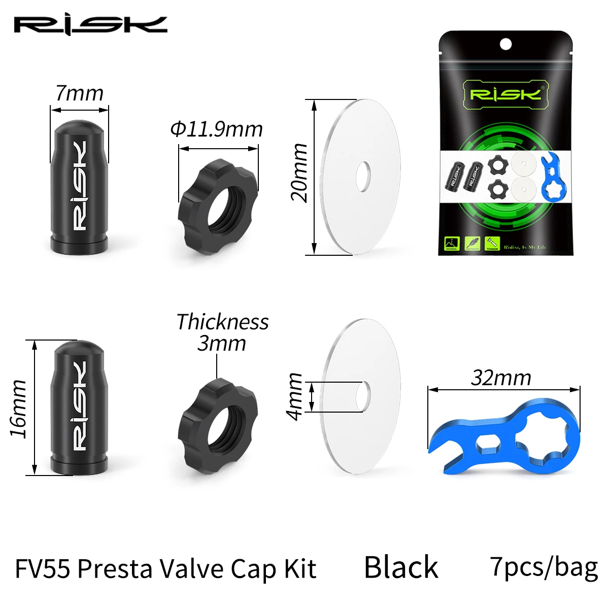 RISIKO Titan Presta Schrader Ventil Abdeckung Wasserdicht Staubdicht MTB Road Fahrrad FV AV Kappe Entfernung Werkzeug Radfahren Teile Zubehör