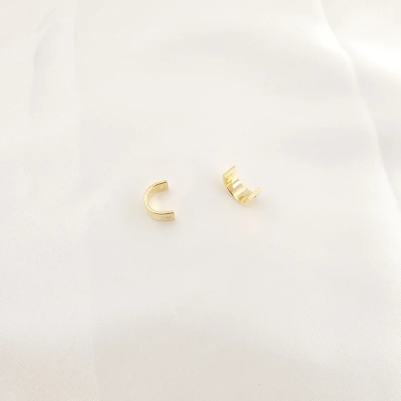 5pcs 14K Gold Brass Half Round Spacer Beads Double Holes Geometry Bead Ring Fit 8 10 12mm Bracelet Necklace DIY Jewelry Making