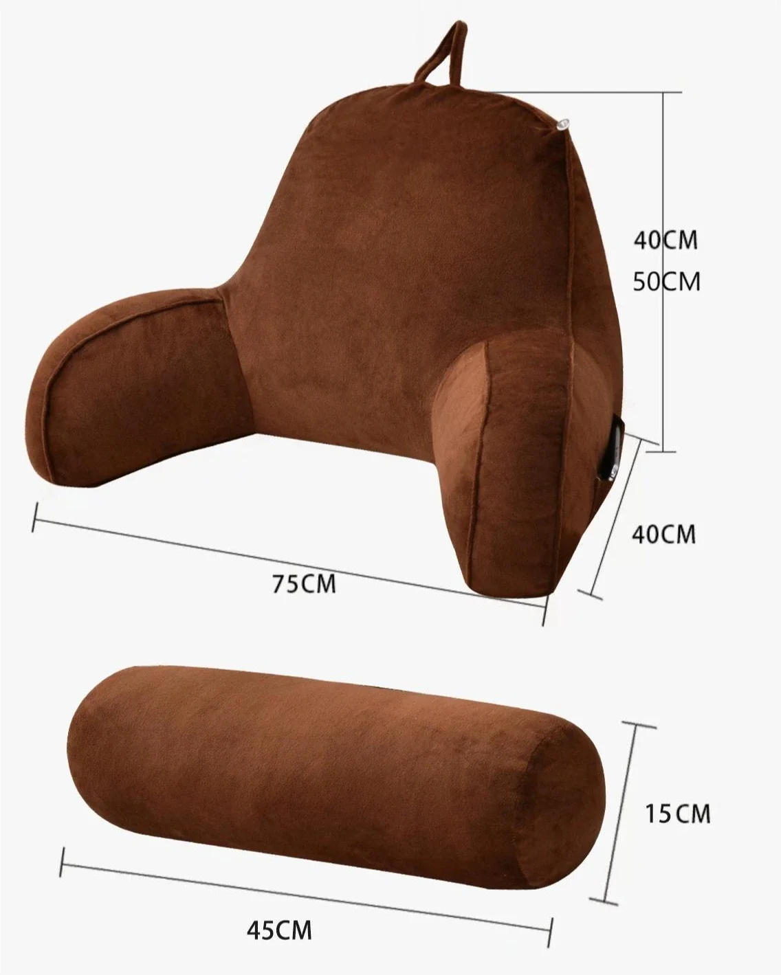 Crystal Velvet Belt Round Pillow Sofa Backrest Living Room Office Bed Waist Cushion Equipped Solid Color Reading Leisure Bolster