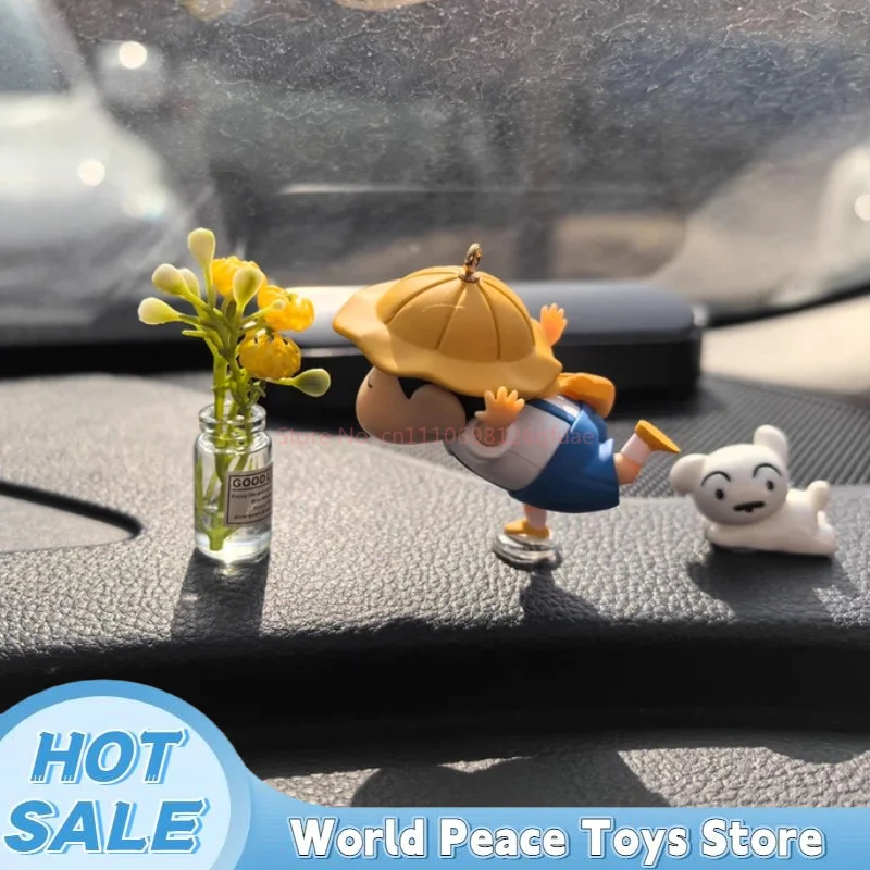 Crayon Shin-Chan Car Dashboard Ornaments Auto Interior Window Console Decor Figurines Desktop Decoration Mini Figure Model Gifts view 6