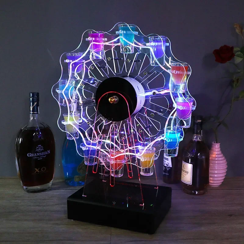 Bar KTV Cocktail Shelf Glow Creative Cocktail Glass Holder Champagne Wine Holder Ferris Wheel Bullet Glass Holder