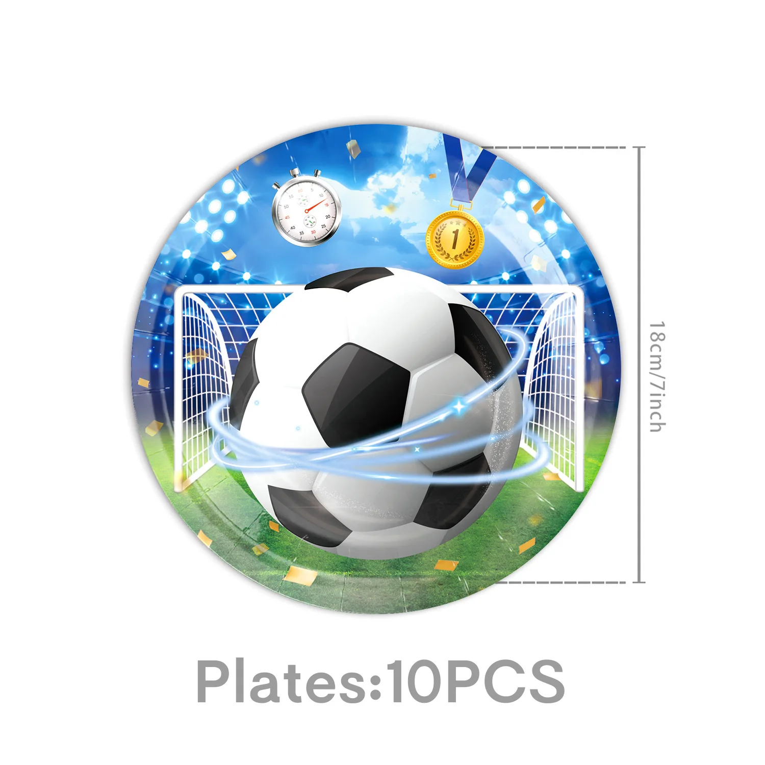 Fußball-Geburtstagsparty-Dekorationen: Ballons, Teller, Becher, Banner, Tischgeschirr-Set für Babyparty, Fußball-Party-Gastgeschenke, Sport-Kinder-Geschenke – Detail 3