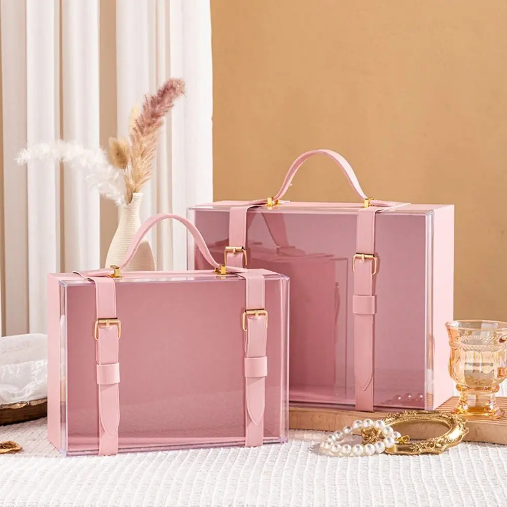Caja de Regalo Transparente de Lujo Ligero con Ventanas Visibles, Estuche de Almacenamiento Portátil con Asa, Caja de Regalo Multicolor para el Día de San Valentín