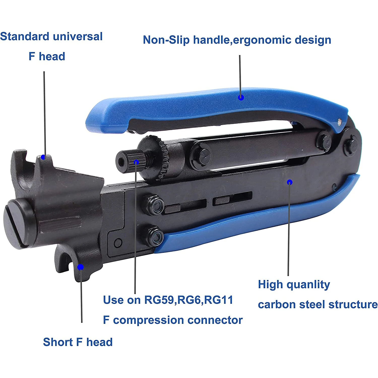 Coax Compression Tool Knoweasy Coax Crimper and Rg6 Crimping Tool for Coax Rg6 Rg59 Rg11 Cable F-connectors