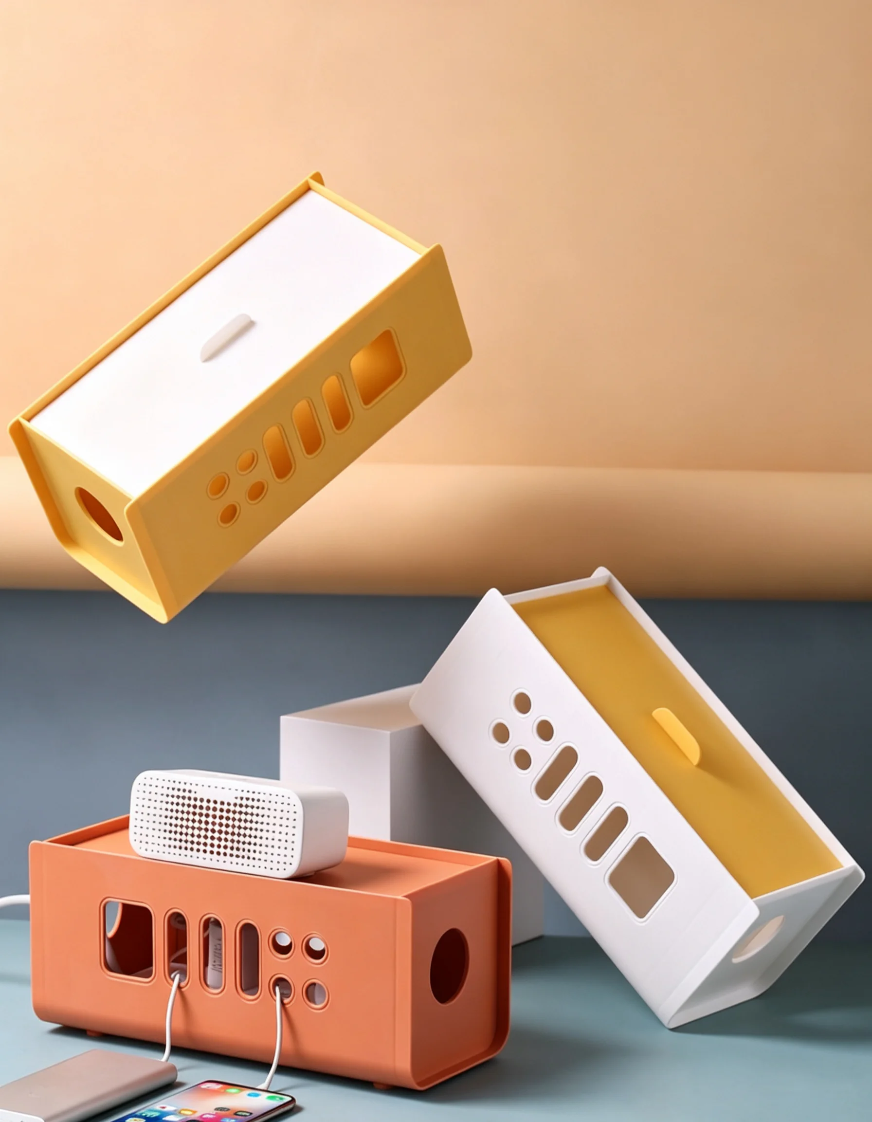 1pc Home Power Strip Wire Storage Box, Creative Multi-functional Data Cable Storage Box