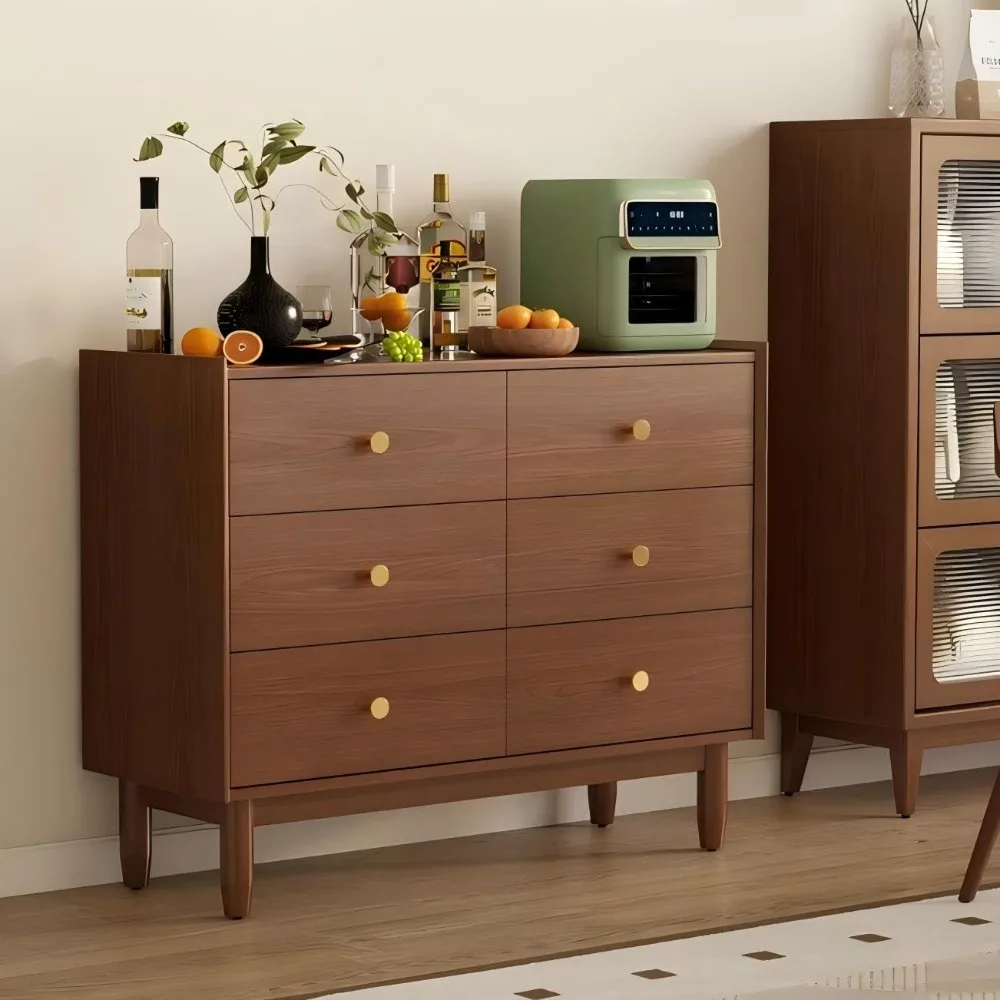 

Sideboard Buffet Cabinet with Storage，Modern Kitchen Storage cabinets with 6 DrawersWood Coffee Bar Console Table for LivingRoom